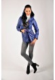 Dámsky kožený kabát Evita new electric blue